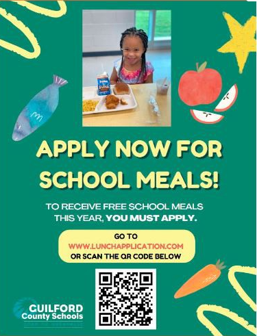 student eating lunch flyer to reduce lunch or apply for free lunch